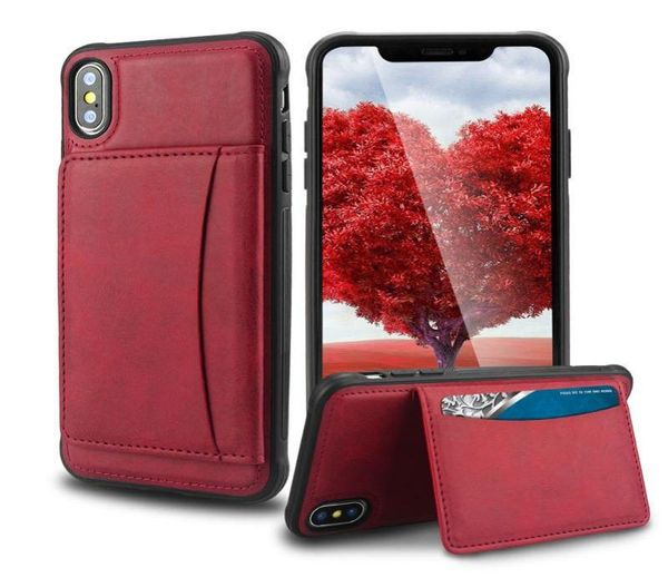 Pour Apple iPhone X XR XS MAX 6 6S 7 8 Plus iPhone 11 12 Mini Pro Max Case avec cartes Slots Retro Leather Stand Pu TPU Anti8975837