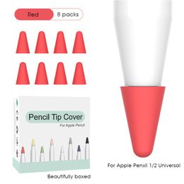 Couvercle de pointe pour Apple Pencil 1 2, paquet de 8, protecteur de pointe en Silicone, 100 boîtes/paquet