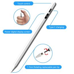 Pour Apple crayon avec LED affichage de puissance numérique paume rejet inclinaison stylet sensible pour iPad mini crayons universels