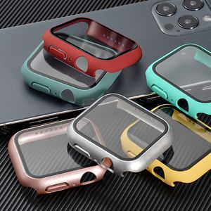 voor Apple Smart Watches 38 40 41 42 44 45 mm s8PC hardshell geharde film geïntegreerde beschermhoes iwatch 7 6 5 4 3 2 SE Watche case