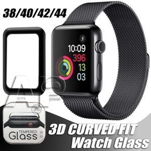 Screen Films For Apple Watch 5 3D Full Cover Tempered Glass Protector 40mm 42mm 38mm 44mm Anti-Scratch Bubble-Free iWatch Series 2 3 4