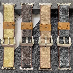 Para Apple Watch Band Designer Apple Watch Series 9 8 4 5 6 7 Ultra Bands 49mm 38mm 40mm 41mm 42mm 44mm 45mm Correa de reloj Marca Cuero genuino Reloj ap Correas inteligentes