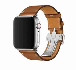 Pour Apple Watch Band Series 7 6 5 4 3 2 1 SE Bracelet en cuir authentique Watch Apple 45 mm 41 mm 44 mm 40mm 42 mm STRAPE 38MM POUR IWATCH2832237