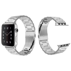 Couramment utilisé Apple Watch acier inoxydable bracelet en métal série 6/5/4/3/2/1 SE Sport unisexe argent et noir or rose