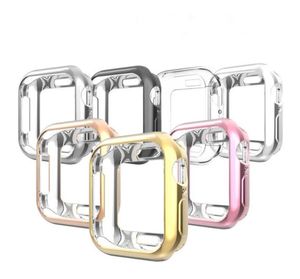 Voor Apple Watch Case TPU cover Ultra Dunne Iwatch 7 6 5 4 3 2 1 Gevallen Plating covers 38mm 42mm 44MM 40mm protector antikrasjes s7432038