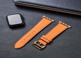 Voor Apple Watch Leather Band 38mm 40mm 42 mm 44 mm Iwatch -serie SE 6 5 4 3 2 Highquality Luxury Replacement Strap2095260