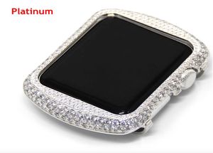 voor Apple Watch serie 1 2 3 strass diamanten kast handgemaakte zirkoon kristal bezel galvaniseren gouden horloge cover 38mm 42mm6097592