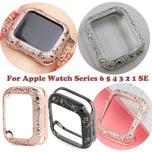 Pour Apple Watch Series 6 5 4 3 2 1 SE iwatch 38mm/42mm/40mm/44mm Luxe Fleur De Tulipe Zircon Mince Housse De Protection