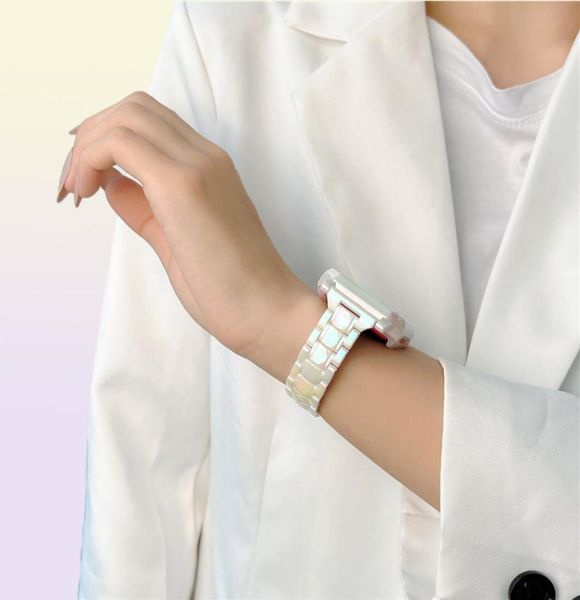 Étui de protection blanc Laser brillant pour Apple Watch série 7 6 5 4 3 2 SE, couvercle de bracelet iWatch 44mm 45mm6155051