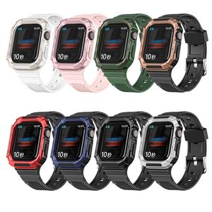 para Apple Watch Series 8 7 6 5 4 3 2 SE Armor Funda protectora Band Strap Cover 41mm 45mm