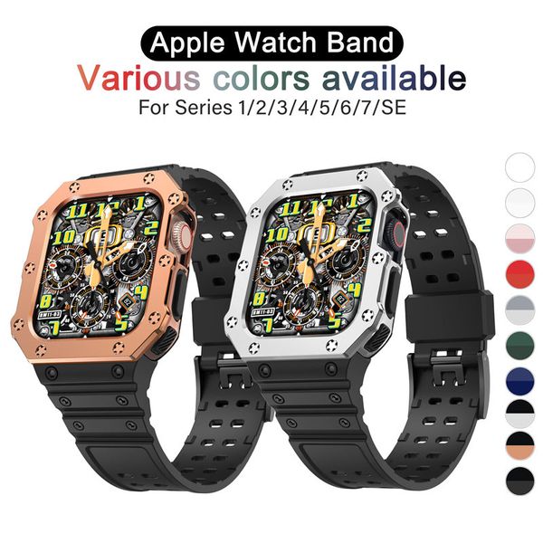 pour Apple Watch Series 8 7 6 5 4 3 2 SE Armor Housse de protection Band Strap Cover iWatch 41mm 45mm