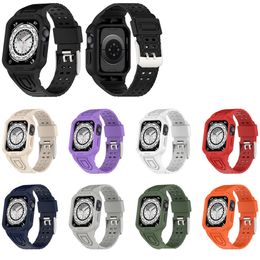 per Apple Watch Series 8 7 6 5 4 3 iWatch Custodia protettiva in silicone morbido per armatura con cinturino e cinturino