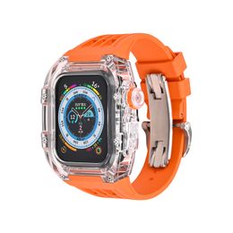 Pour Apple Watch Series 8 7 6 5 4 SE Premium Polycarbonate Sports AP MOD Kit Étui de protection Band Strap Cover 44mm 45mm