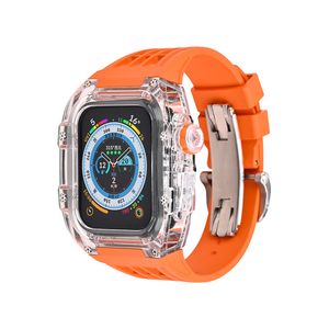 Pour Apple Watch Series 8 7 6 5 4 SE Premium Polycarbonate Sports AP MOD Kit Étui de protection Band Strap Cover 44mm 45mm