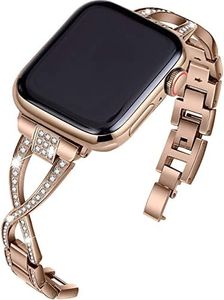 Voor Apple Watch -riemen 38 mm 40 mm 41 mm 42 mm 44 mm 45 mm 49 mm Women Bling Metal Bracelet Iwatch Bands Series 8 7 6 5 4 3 2 1 SE