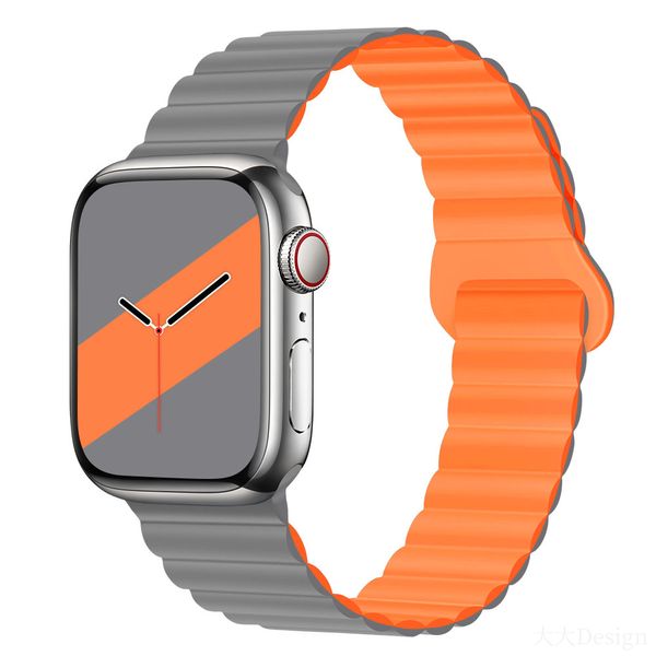 Pour Apple Watch Straps 45mm 41mm 40mm 44mm 42mm 38mm Bracelets de montre magnétiques en silicone Compatible avec le bracelet iWatch Series 7 6 5 4 3 SE