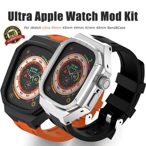 Voor Apple Watch Ultra 49mm serie 8 7 6 5 4 SE 44mm 45 mm AP Modification Kit Set Protective Case Band Riemkap