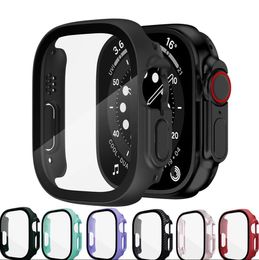 Voor Apple Watch Ultra 49mm Case met schermbeschermer smartwatch pc bumper gehard glas accessoires iwatch ultrahoes