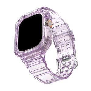 Voor Apple Watch Ultra 49mm riemen met Case IWatch 8 Serise Armor Sport Clear Band Bracelet Watchbands Smart Accessories