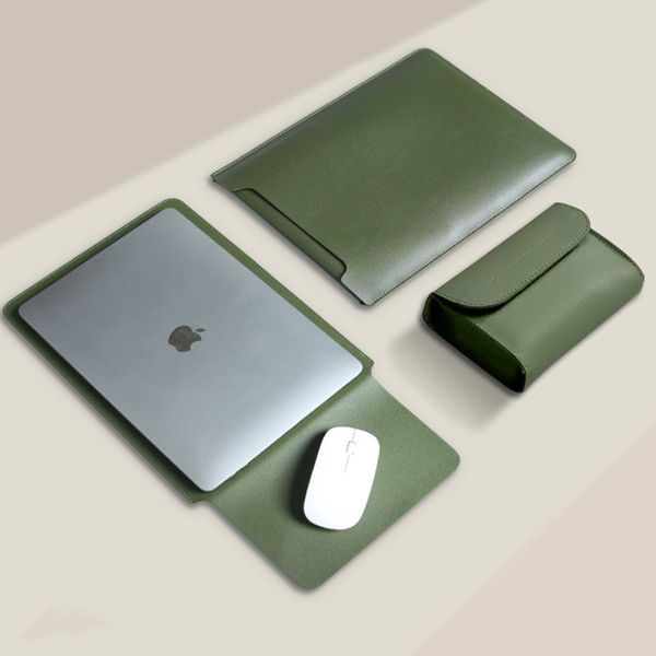 Sac intérieur pour ordinateur portable Apple Xiaomi Huawei, 13/14/15/16 pouces, sac d'ordinateur non magnétique épais, peau PU imperméable