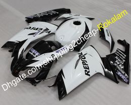 Para Aprilia RS125 Shell 2006-2011 RS125 R S 125 07 08 09 10 11 RS 125 Juego de carenado de carrocería blanco negro (moldeo por inyección)