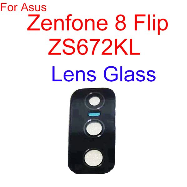 Para Asus Zenfone 8 Flip ZS672KL Cámara trasera Cubierta de lente de vidrio Big Back Camera Burd -Broter con piezas de adhensa pegatina