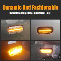 Pour Audi A2 A3 8L A4 B5 A6 4B C5 A8 4D TT 8N LED Marker latéral dynamique Tourneau Signal Light Movure Sequential Blinker Light 2PCS