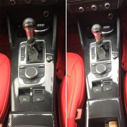Pour Audi A3 2014-2019 panneau de commande central intérieur poignée de porte 3D 5D autocollants en Fiber de carbone décalcomanies accessoire de style de voiture208U