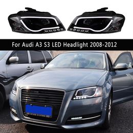 Voor Audi A3 S3 LED Auto Koplamp 08-12 Koplamp DRL Dagrijverlichting Streamer Richtingaanwijzer Grootlicht Angel Eye Projector Lens