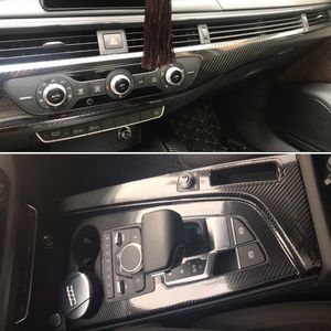 Pour Audi A4 A5 B9 2017-2019 Panneau de commande central intérieur Poignée de porte 3D 5D Autocollants en fibre de carbone Autocollants de style de voiture Accessorie269s
