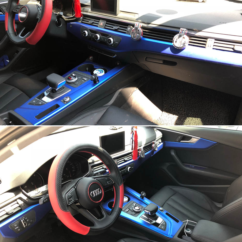 För Audi A4 A5 B9 2017-2019 Självhäftande bilklistermärken 3D 5D Carbon Fiber Vinyl Bilklistermärken och Dekaler Bilstyling Tillbehör