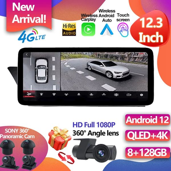 Pour Audi A4 A5 S4 S5 A4L B8 2009-2017 12.3 pouces Carplay Android 12 lecteur de voiture multimédia Radio stéréo Auto BT GPS Navigation-6