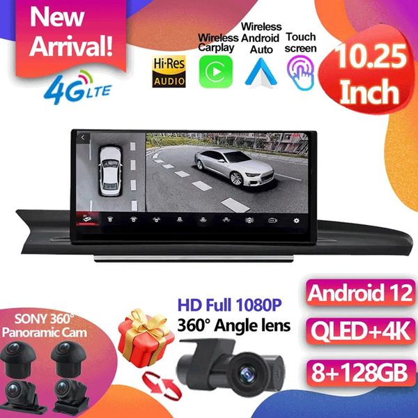 Para Audi A4 B9 A5 2017-2020 1280*480P 8 + 128G Android 12, reproductor de vídeo estéreo para coche, Radio automática, navegación GPS, pantalla CarPlay estéreo-3