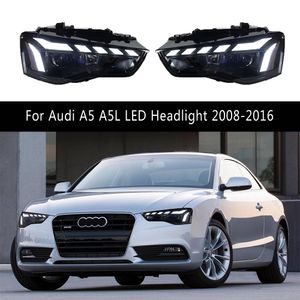 For Audi A5 A5L LED Headlight Assembly 08-16 Car Accessories Dynamic Streamer Turn Signal Indicator DRL Daytime Running Light Front Lamp