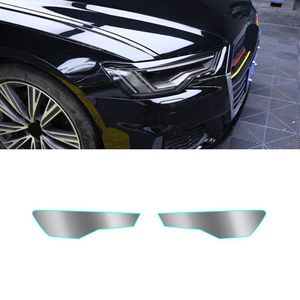 Pour Audi A6 C7 C8 2011-2021 Auto Voiture Phare Vinyle Film Fumée Lumière Noire Protecteur Feuille Autocollant Couverture Étanche Styling226t