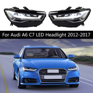 Pour Audi A6 phares de voiture phare LED C7 feux diurnes lampe avant accessoires d'éclairage indicateur de clignotant dynamique