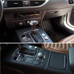 Autocollants 3D 5D en Fiber de carbone pour poignée de porte, panneau de commande Central intérieur, pour Audi A7 2011 – 2018, accessoires de style de voiture 239M