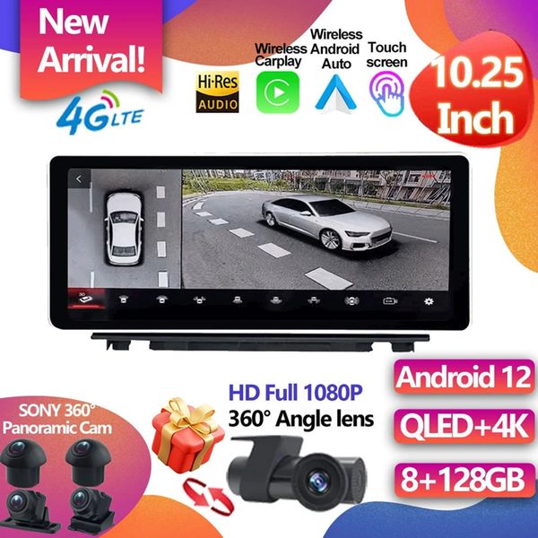 Para Audi Q3 8 Core Android 12 sistema Multimedia estéreo para coche Google WIFI 4G SIM 8 + 128GB RAM IPS pantalla táctil GPS Navi Carplay-3