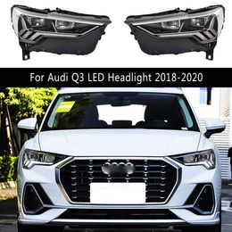 Para Audi Q3 faro LED 18-20 accesorios de coche lámpara frontal DRL luz de circulación diurna serpentina dinámica indicador de señal de giro Luz De Carretera