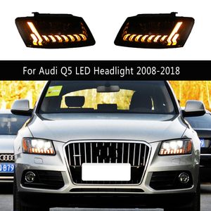 Pour Audi Q5 phare LED assemblée 08-18 voiture lampe frontale dynamique Streamer clignotant indicateur feux de jour pièces d'auto