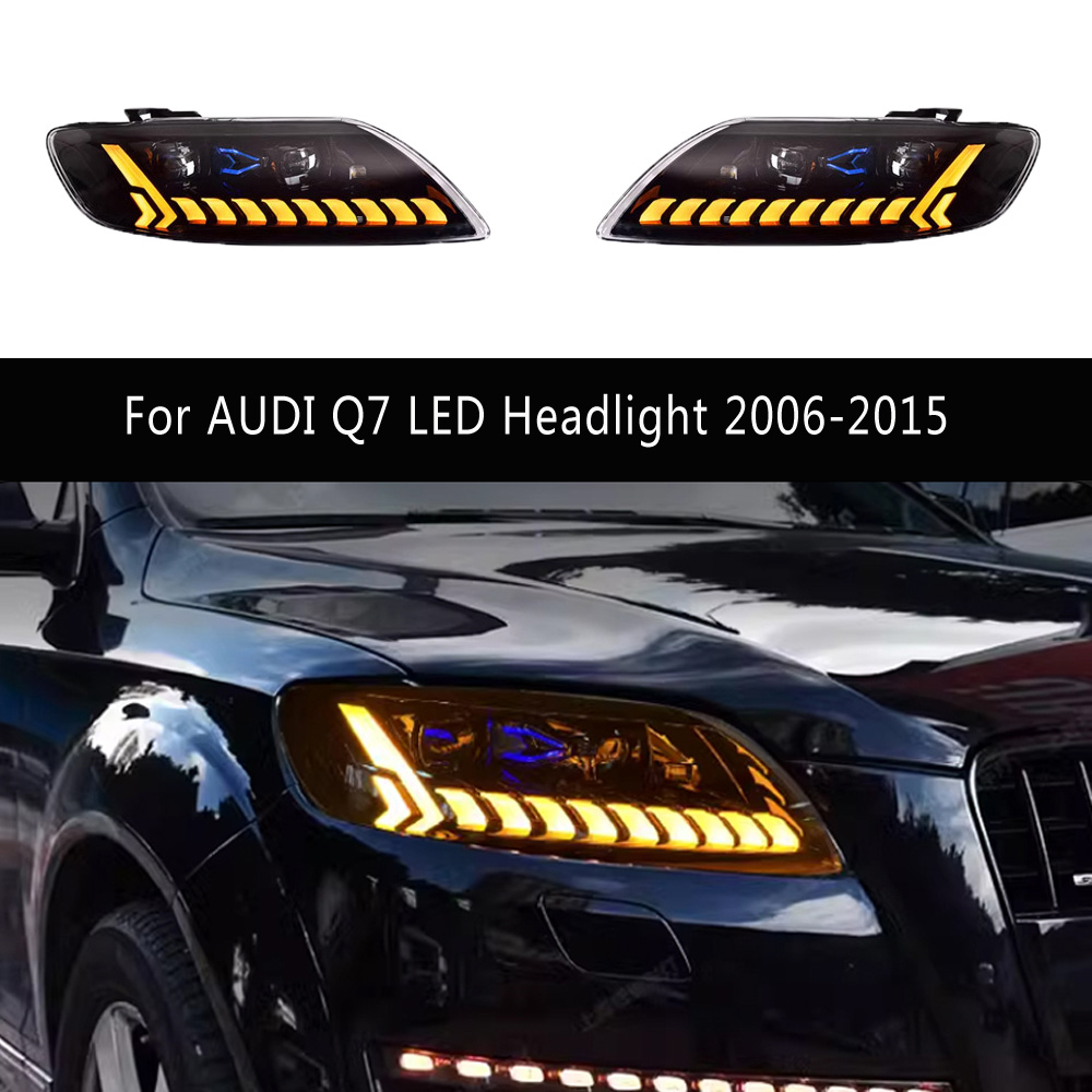 Audi Q7 LED Far Montajı için 06-15 Araç Aksesuarları DRL Gündüz Koşu Işıkları Salonu Sinyal Göstergesi Yüksek Işın Ön Lamba