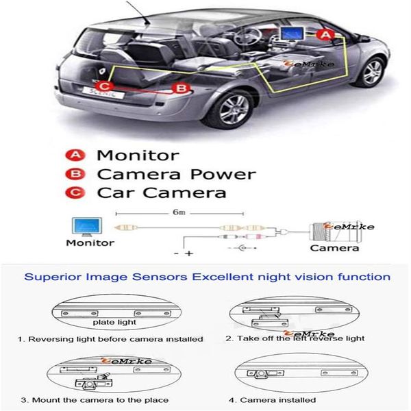 Para Audi TT TTS CAR RETRA VISTA VELUDA Cámara de estacionamiento HD CCD Visión nocturna C-1002-TT274K