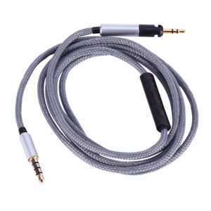 Freeshipping voor Audio Technica ATH-M50X ATH-M40X 3.5mm mannelijke aansluiting tot 2,5 mm mannelijke jack nylon vervangende hoofdtelefoon verlengingskabel microfoon