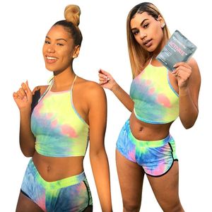 Swimwear 8444 Merkontwerper Women Jogging Pak Crop Shortstwo stuk sets mouwloze tanktop sportkleding zweet T -shirt Tops tracksuit outfits