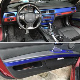 Autocollant en Fiber de carbone pour poignée de porte, panneau de commande Central intérieur, 2 portes, pour BMW série 3 E92 E93, accessoire de style de voiture