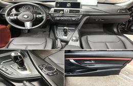 Pour BMW Série 3 F30 F31 20132019 Panneau de commande central intérieur Poignée de porte 5D Autocollants en fibre de carbone Autocollants Style de voiture Accessor5690201