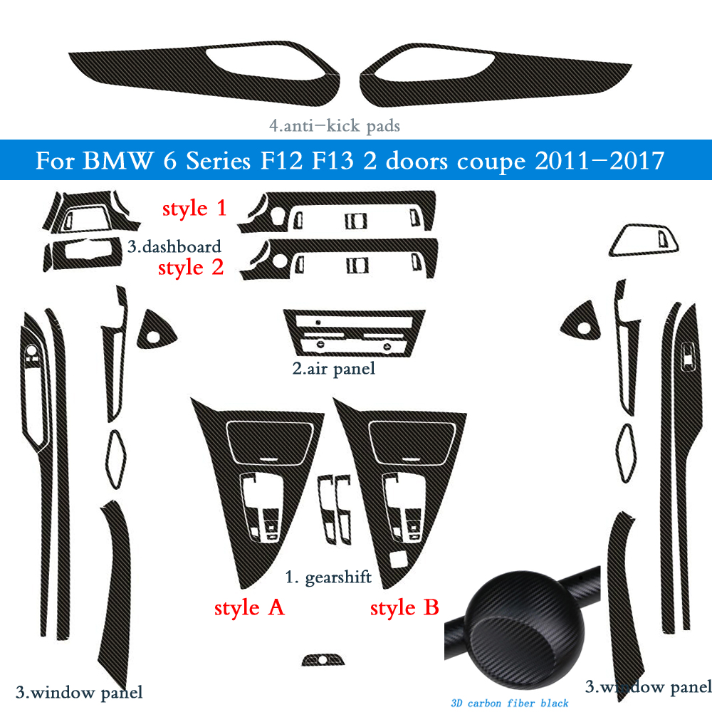 Autocollants auto-adhésifs en vinyle et Fiber de carbone pour BMW série 6 F12 F13 coupé, accessoires de style automobile