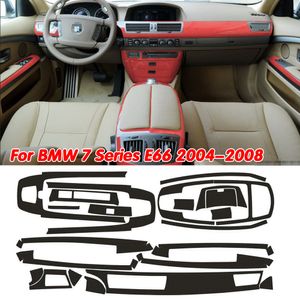Pour BMW série 7 E65 E66 2002-2008 panneau de commande central intérieur poignée de porte en Fiber de carbone autocollant décalcomanies accessoire de style de voiture