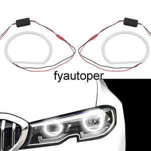 Pour BMW E46 Non projecteur 12V voiture SMD LED yeux d'ange Ultra lumineux voiture-style 2x131mm blanc Halo coton lumière