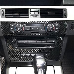 Pour BMW e90 bande de Fiber de carbone climatisation panneau CD couverture décorative garniture Auto intérieur accessoires voiture style 3D autocollant